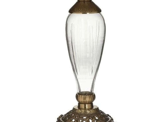 Κηροπήγιο 3-70-124-0029 10x10x25cm Clear-Gold Inart Μέταλλο,Γυαλί