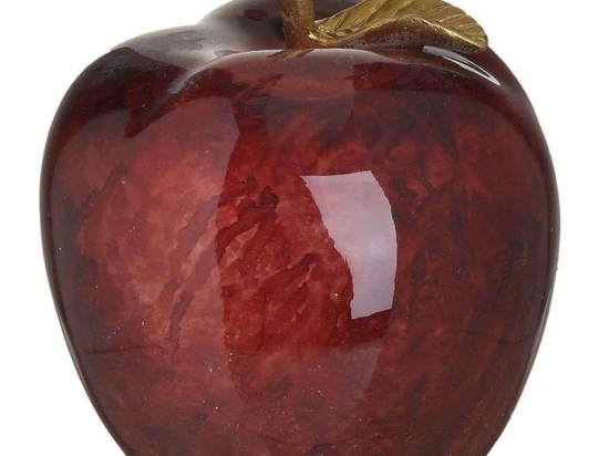 Διακοσμητικό Μήλο 3-70-323-0024 Φ12x12cm Bordo-Gold Inart Πολυρεσίνη