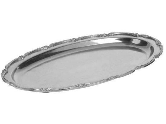 Διακοσμητική Πιατέλα 3-70-803-0090 38x24x4cm Silver Inart Μέταλλο