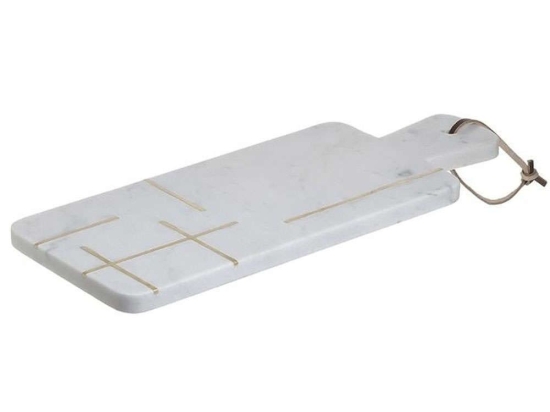 Επιφάνεια Κοπής 3-60-352-0012 38x15x2cm White-Gold Inart Μάρμαρο