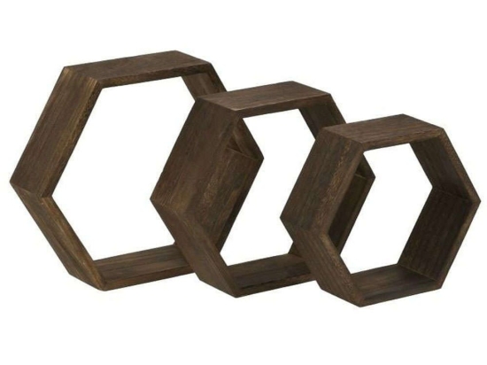 Ράφι Τοίχου (Σετ 3Τμχ) 6-70-861-0007 38x10x33/34x10x30/30x10x25cm Brown Click