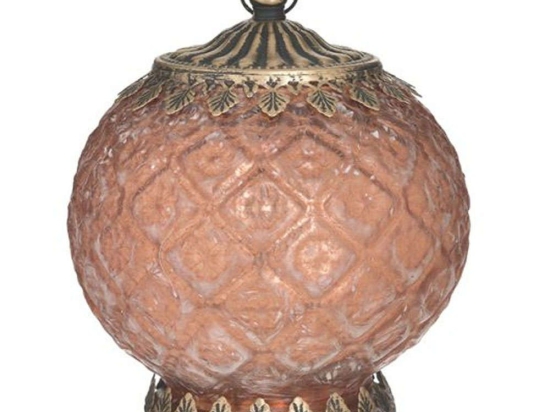 Φαναράκι Led 3-70-912-0168 Φ15x18cm Gold-Pink Inart Μέταλλο,Γυαλί