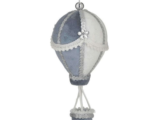 Στολίδι Αερόστατο (Σετ 8Τμχ) 2-70-758-0073 Φ7x18cm Grey-White Inart