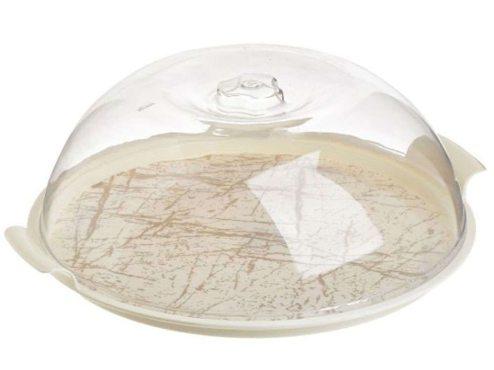 Τουρτιέρα Με Καπάκι 6-70-496-0016 Φ30x13cm White-Gold Click Πλαστικό