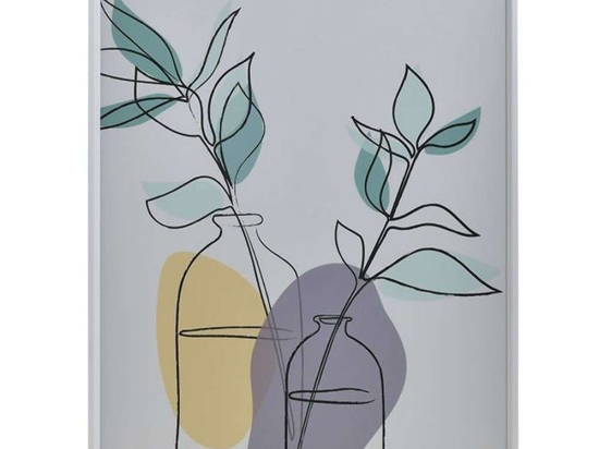 Κάδρο Βάζα Με Λουλούδια 3-90-763-0085 40x3x50cm Multi Inart Κάθετοι Πλαστικό,Mdf
