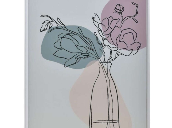 Κάδρο Βάζα Με Λουλούδια 3-90-763-0086 40x3x50cm Multi Inart Κάθετοι Πλαστικό,Mdf