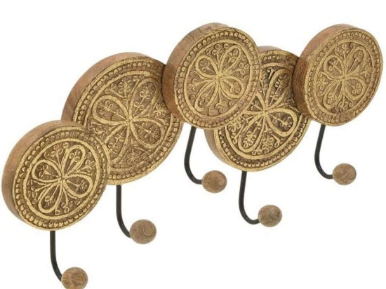 Κρεμάστρα Τοίχου 3-70-245-0019 45x18x6cm Brown-Gold Inart Ξύλο