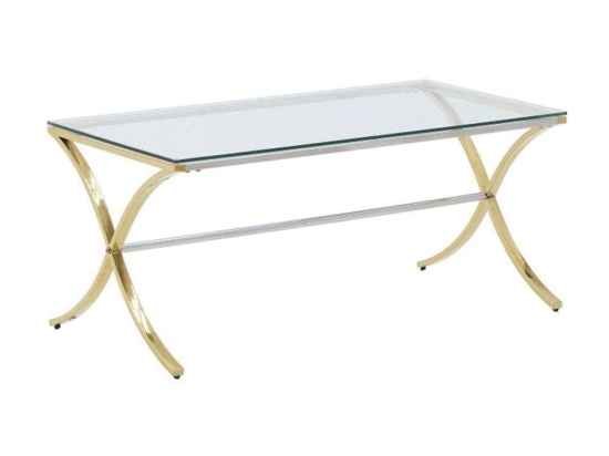 Τραπέζι Σαλονιού 3-50-529-0037 120x60x45cm Silver-Gold Inart
