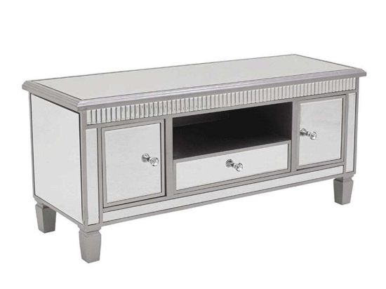 Έπιπλο Τηλεόρασης Με Καθρέπτη 3-50-838-0046 120x40x55cm White-Silver Inart