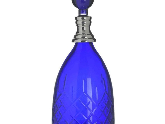 Καράφα 3-70-085-0223 Φ13x26cm Blue-Silver Inart Μέταλλο,Γυαλί