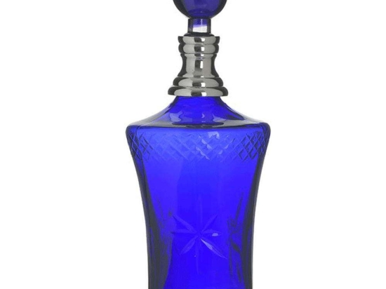 Καράφα 3-70-085-0224 11x11x30cm Blue-Silver Inart Μέταλλο,Γυαλί