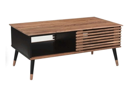 Τραπεζάκι Σαλονιού 3-50-615-0005 120x60x45cm Natural-Black Inart