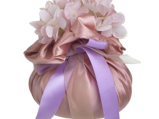 Διακοσμητικό Πουγκί 3-70-151-0423 Φ12x15cm Pink-Purple Inart Πλαστικό, Ύφασμα