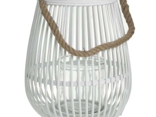 Φανάρι 3-70-283-0019 Φ27x30cm White Inart Ξύλο