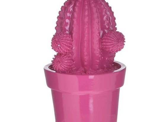 Διακοσμητικός Κάκτος 3-85-772-0002 Φ12x21cm Fuchsia Inart Ρητίνη