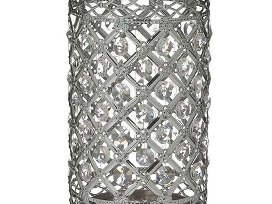 Κηροπήγιο 3-70-739-0073 Φ11x20cm Silver Inart Μέταλλο,Γυαλί