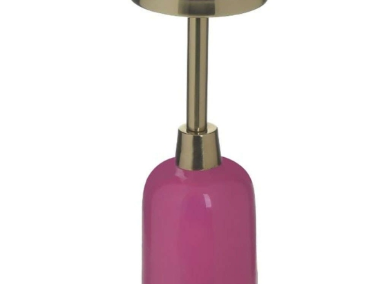 Κηροπήγιο 3-70-650-0062 Φ9x20cm Fuchsia-Gold Inart Μέταλλο