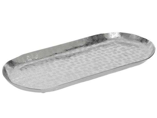 Διακοσμητική Πιατέλα 3-70-357-0254 37x16x2cm Silver Inart Αλουμίνιο