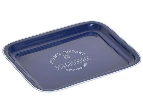 Δίσκος Σερβιρίσματος 6-70-694-0001 37x27x3cm Blue-White Click Μέταλλο