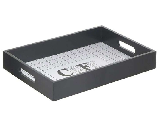 Δίσκος Σερβιρίσματος 6-70-151-0185 35x25x5cm Black-White Click Ξύλο