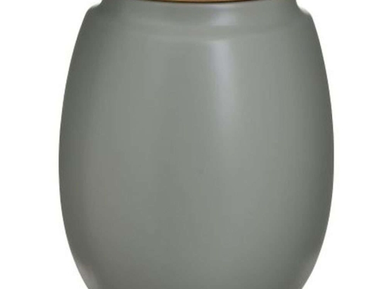 Βάζο Αποθήκευσης 6-60-103-0008 Φ15x17cm 2lt Natural-Grey Click Κεραμικό,Ξύλο