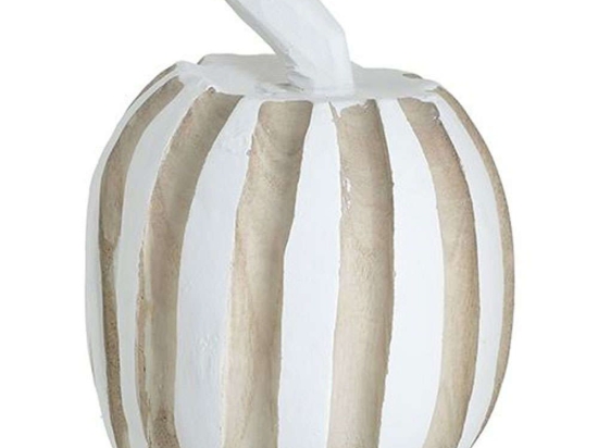 Διακοσμητική Κολοκύθα 3-70-804-0059 Φ12x19cm Natural-White Inart Ξύλο