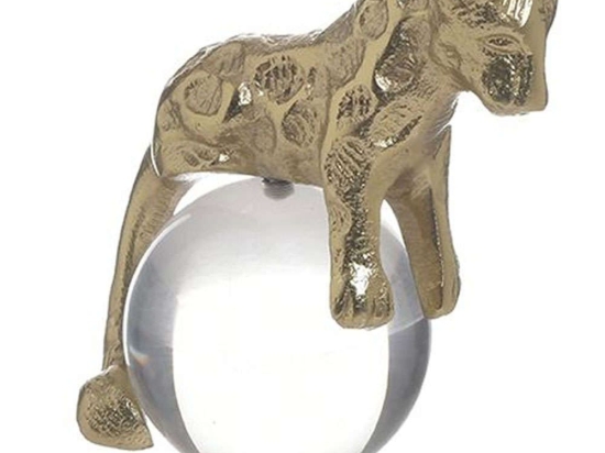 Διακοσμητική Λεοπάρδαλη 3-70-893-0008 10x6x11cm Clear-Gold Inart Αλουμίνιο,Ακρυλικό