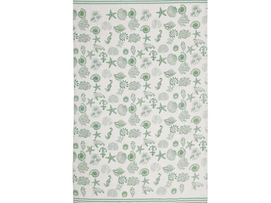 Πετσέτα Θαλάσσης Pestemal Ιππόκαμποι 5-46-807-0073 Green-White Ble Θαλάσσης 100% Βαμβάκι