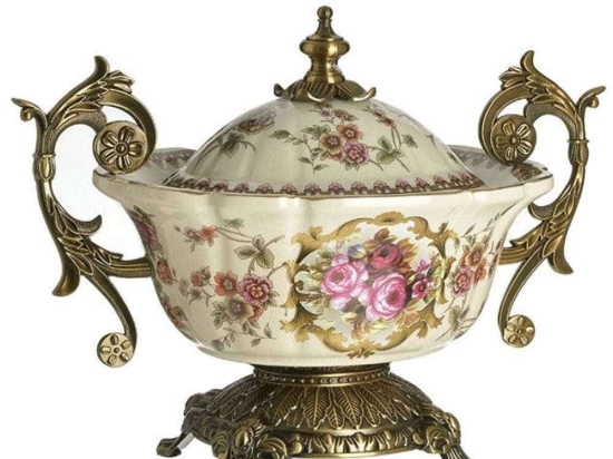Φοντανιέρα Πορσελάνινη 3-70-151-0560 35x21x30cm Multi Inart Πορσελάνη,Μέταλλο