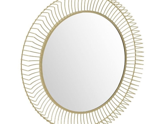 Καθρέπτης Τοίχου Μεταλλικός 3-95-698-0005 80x8 Gold Inart Μέταλλο