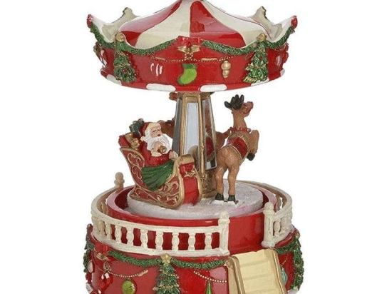 Καρουζέλ Κουρδιστό Με Κίνηση/Μουσική Xmas 2-70-305-0140 13x10x14cm Multi Inart