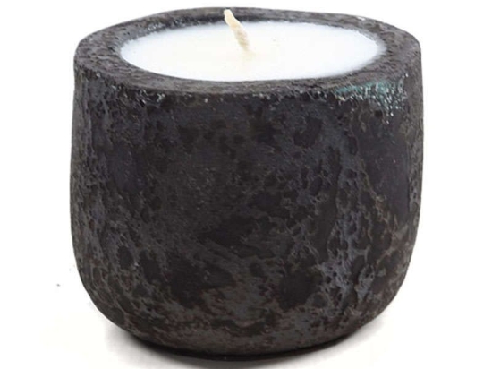 Κερί Mingi 0630028 13x13x12cm Black Spot Gray Clay/Terracotta  Soulworks Κεραμικό