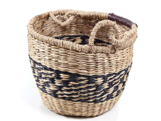 Καλάθι Διακοσμητικό Herbal S 0680054 25x25x16cm Black-Natural Soulworks Seagrass