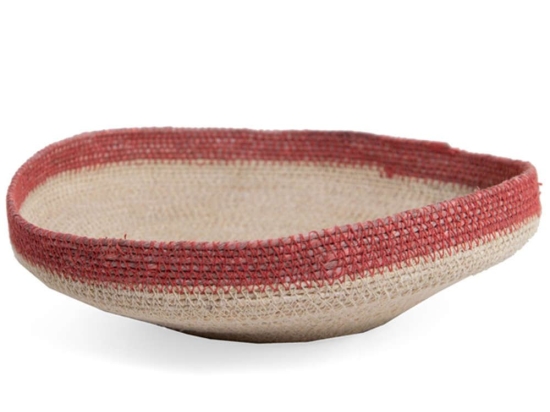 Πιατέλα Διακοσμητική Zapop 840019 32x32x10cm Natural-Red Soulworks Seagrass