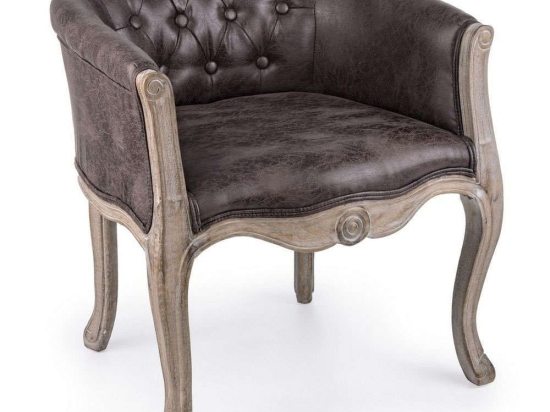 Πολυθρόνα Diva 0743256 60x60x70 Dark Grey Ξύλο,Ύφασμα