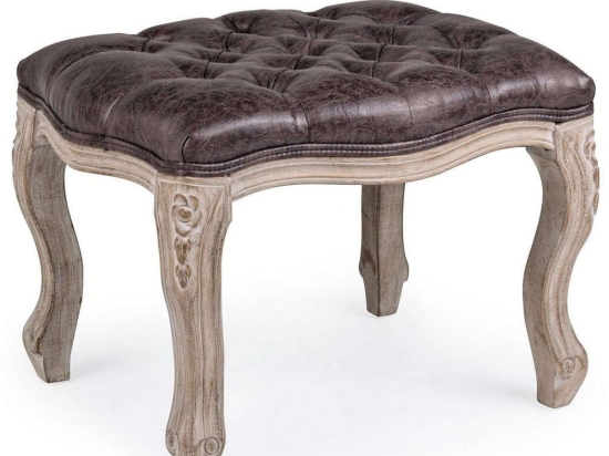Σκαμπό Diva 0743257 53x42x38 Dark Grey Ξύλο,Ύφασμα