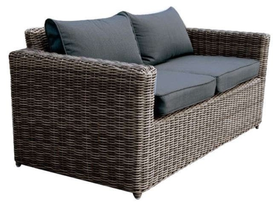 Καναπές Arizona Ε6734,2 Με Wicker Grey - Brown Και Μαξιλάρια Aνθρακί Διθέσιος