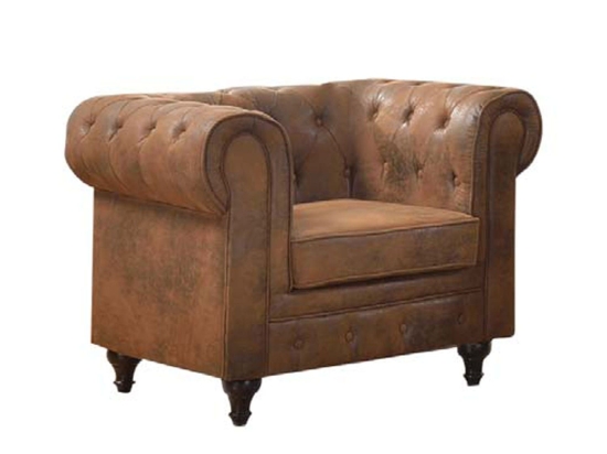 Πολυθρόνα Chesterfield Brown E942,1 110X82X77 cm Ξύλο,Ύφασμα