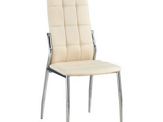 Καρέκλα Prima ΕΜ900,2 45x52x100cm Chrome-Ecru Σετ 4τμχ Μέταλλο,Τεχνόδερμα