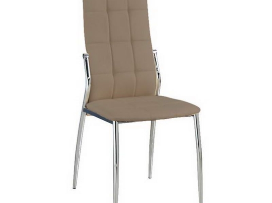 Καρέκλα Prima ΕΜ900,3 45x52x100cm Chrome-Cappuccino Σετ 4τμχ Μέταλλο,Τεχνόδερμα