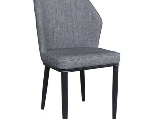 Καρέκλα Delux Anthracite ΕΜ156,1 49x51x89cm Σετ 6τμχ Μέταλλο,Τεχνόδερμα