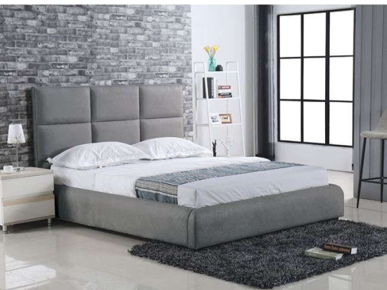 Κρεβάτι Maxim Ε8080,3  Ύφασμα Grey Διπλό Ξύλο,Ύφασμα