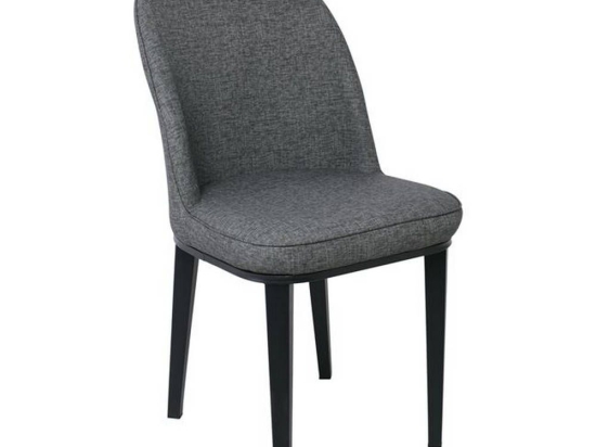 Καρέκλα Tex ΕΜ164,2 47x60x90cm Black/Linen Pu Anthracite Σετ 4τμχ Μέταλλο,Τεχνόδερμα