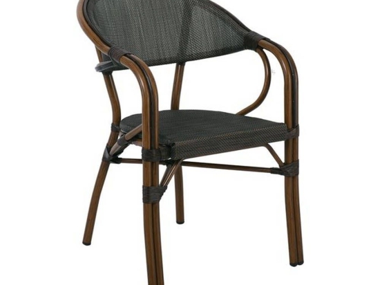 Πολυθρόνα Vegera Dining  Ε258,12 57x59x84cm Wallnut-Textilene Black