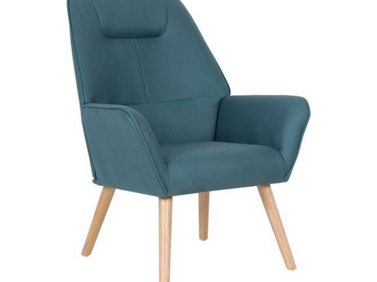 Πολυθρόνα Nattaly Blue K/D Ε7140,1 76x74x101cm Ξύλο,Ύφασμα