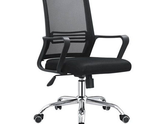 Πολυθρόνα Γραφείου BF2110 ΕΟ256 58x62x89/99cm Chrome Black