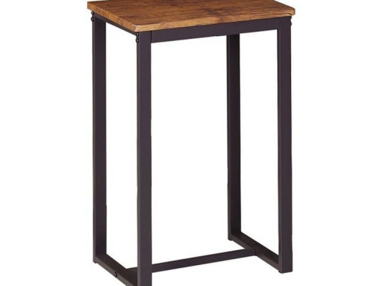 Σκαμπό Bar Henry ΕΜ9795,Β 40x30x60cm (Σετ 4τμχ) Dark Brown-Walnut Mdf,Μέταλλο