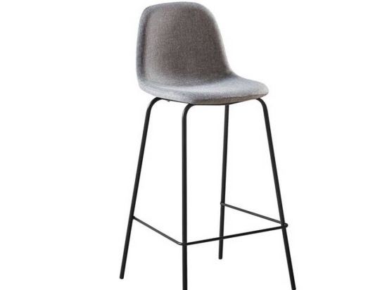 Σκαμπό Μπαρ Celina Black Grey ΕΜ902,1 47x51x97cm Σετ 4τμχ Μέταλλο,Ύφασμα
