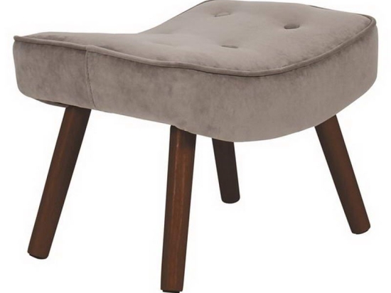 Σκαμπό - Υποπόδιο Alma Ε7141,21Κ 52x38x35cm Walnut-Light Brown Ξύλο,Ύφασμα