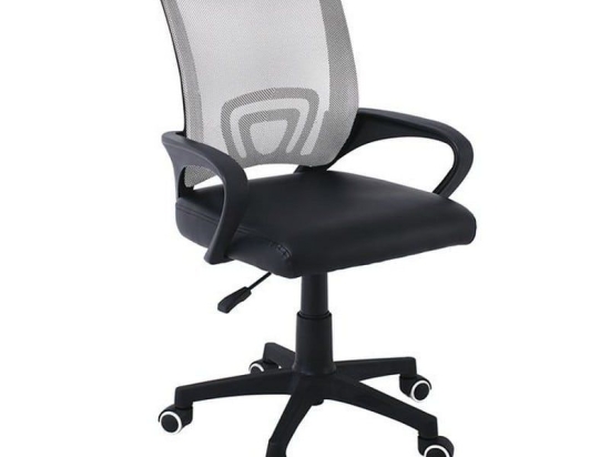 Πολυθρόνα Γραφείου BF2101-P ΕΟ254,1PC Χωρίς Ανάκλιση 57x53x90/100cm Grey - Black